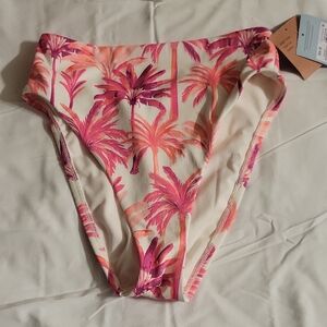 Shade & Shore Multi Color Palm Bikini Bottom Size S (4-6)
